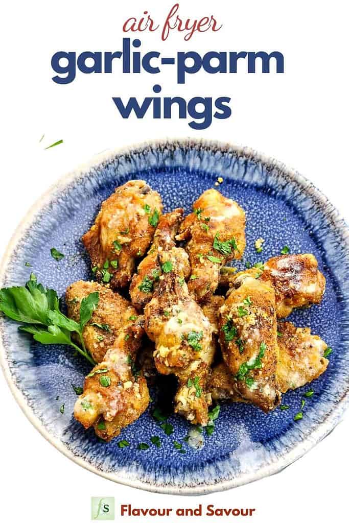 Air Fryer Garlic Parmesan Wings Pinterest pin