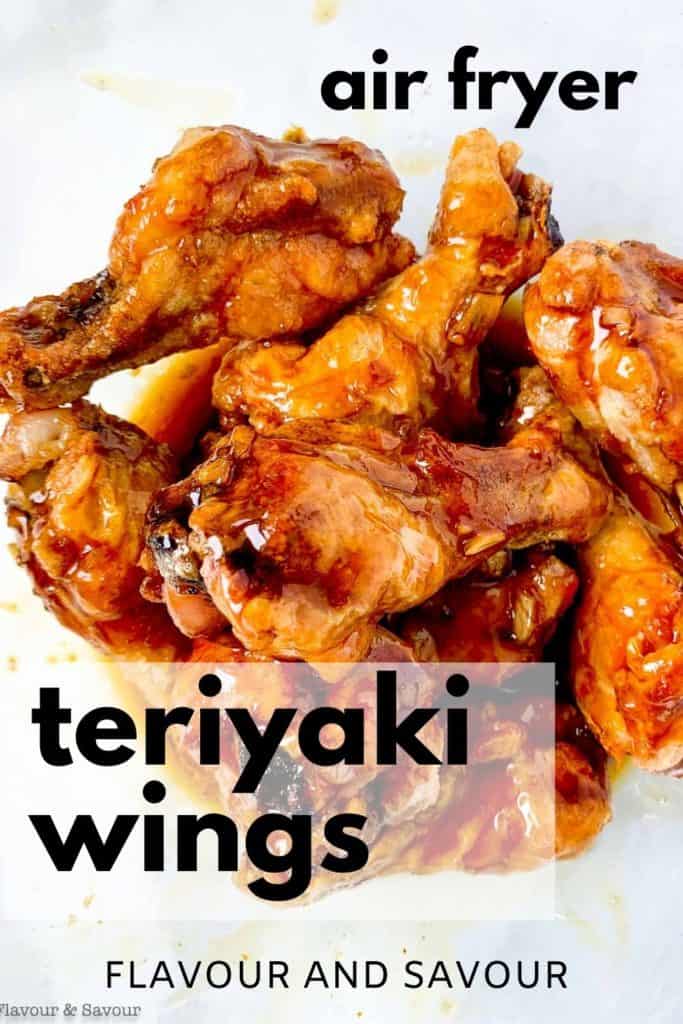Air Fryer Teriyaki Wings with text overlay
