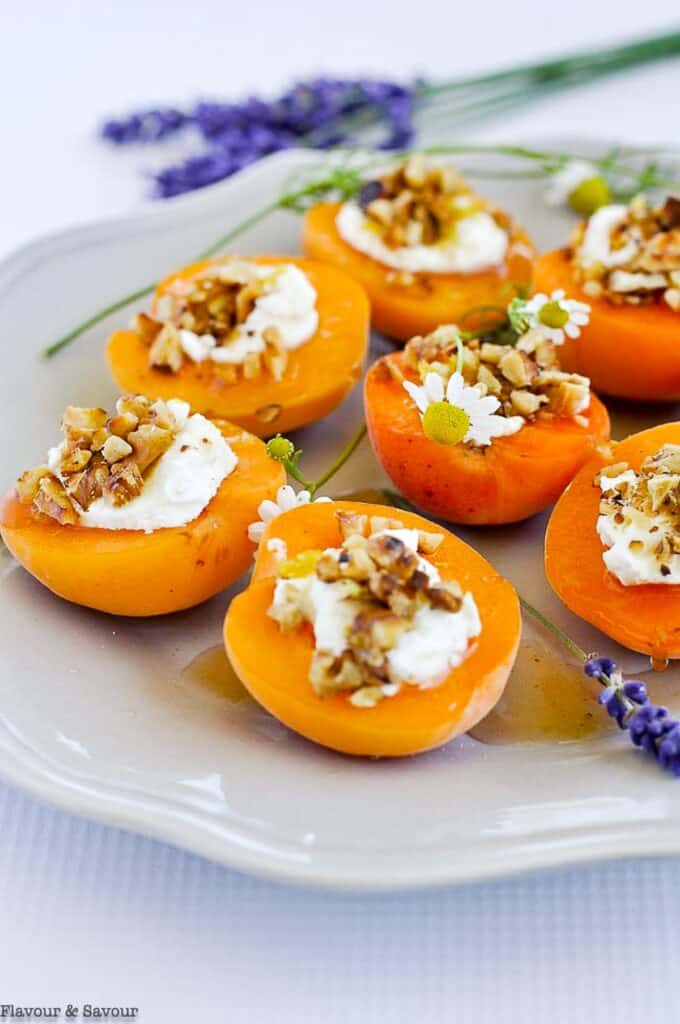 Fresh Apricots with Goat Cheese and Lavender HoneyFlavour and Savour