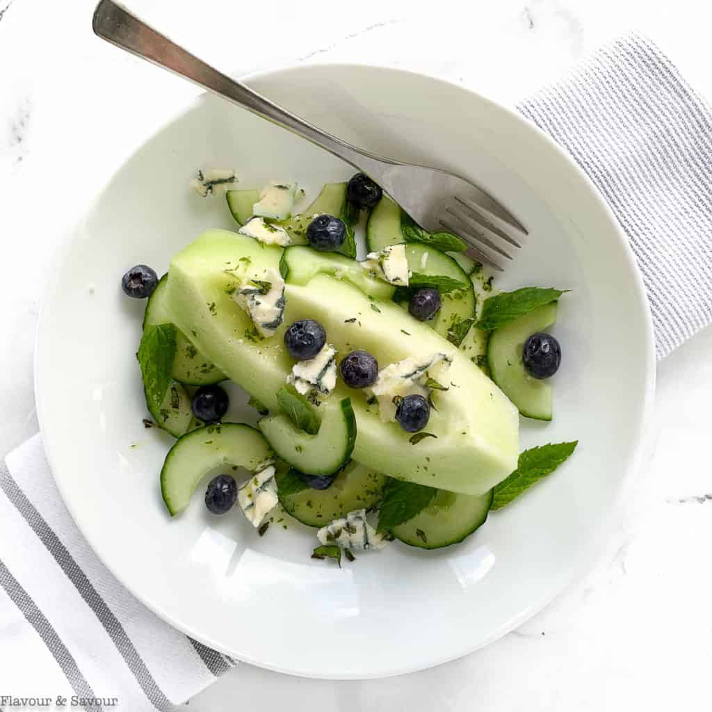 Easy Honeydew Melon Salad with Blueberries Flavour and Savour