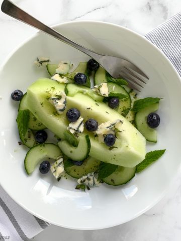 Honeydew Blueberry Salad with Blue Cheese