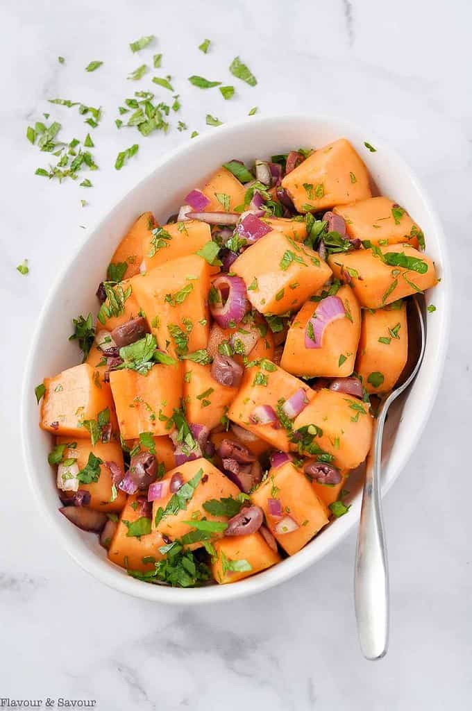 cantaloupe salad preparation