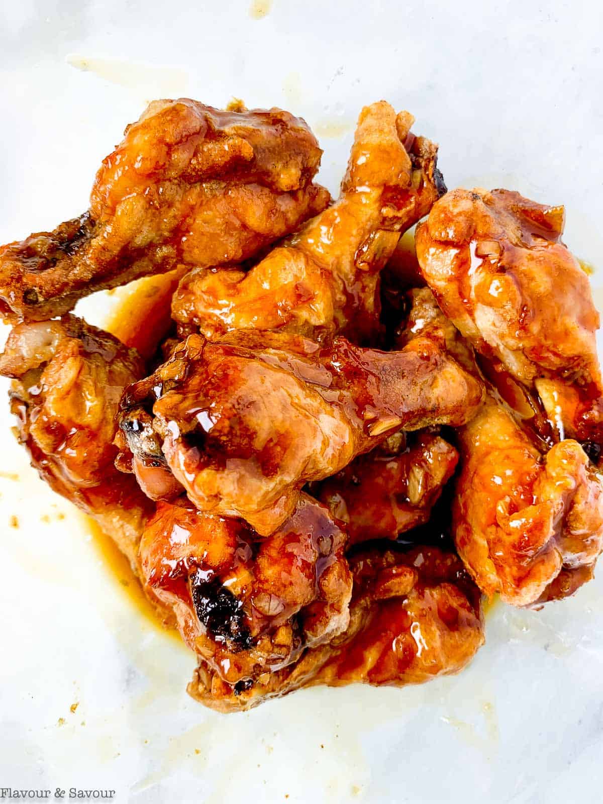 Air Fryer Teriyaki Chicken Wings with teriyaki sauce