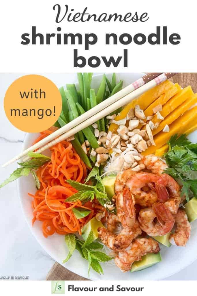 Shrimp Noodle Bowl with text overlay