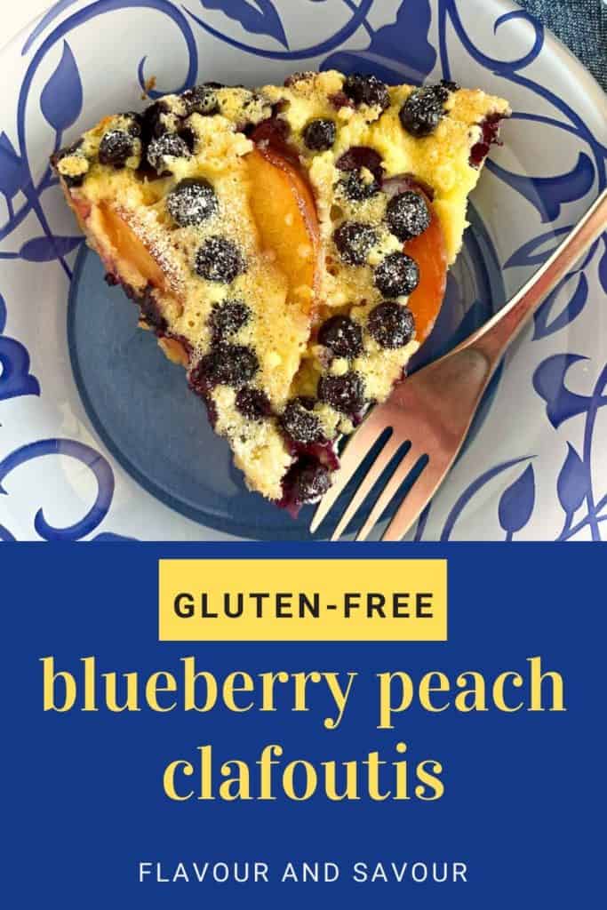 Blueberry Peach Clafoutis Pinterest pin