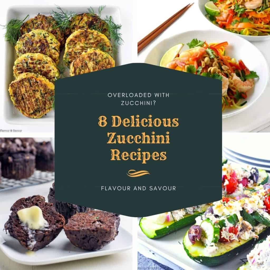 Text Overlay on 8 Delicious Zucchini Recipes