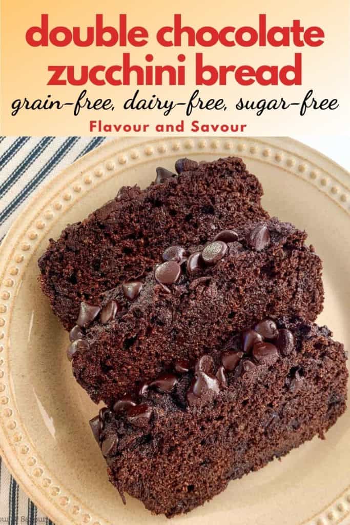 Graphic image for Double Chocolate Zucchini Bread with text overlay