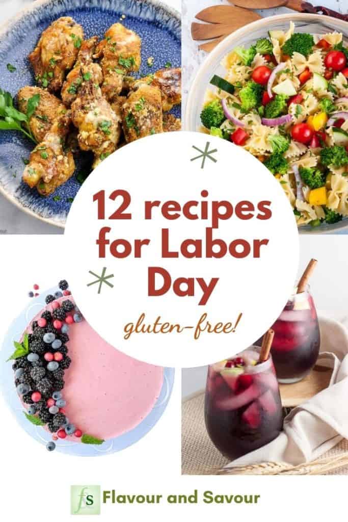 Pinterest graphic for 12 recipes for Labor Day
