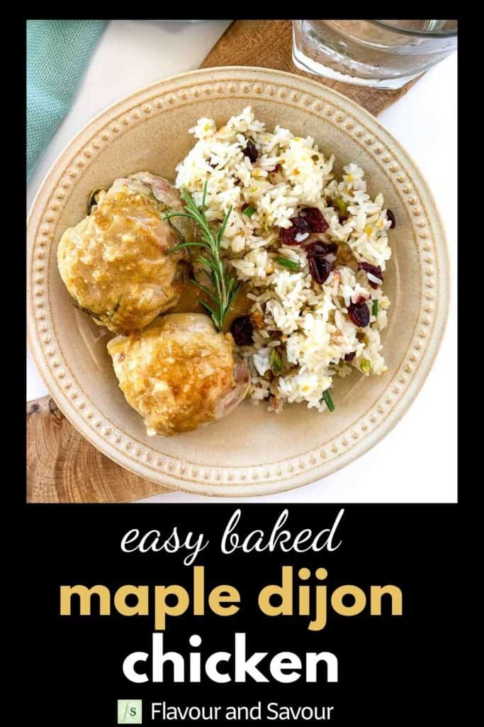 Easy Baked Maple Dijon Chicken with text overlay