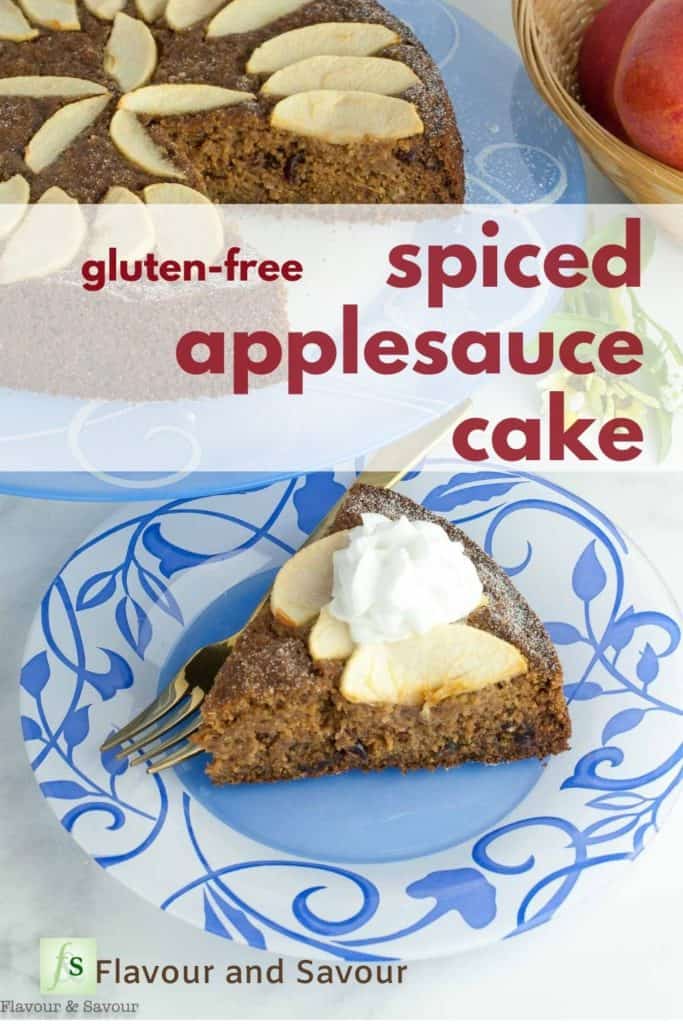Pinterest image for Spice Applesauce Cake with text overlay