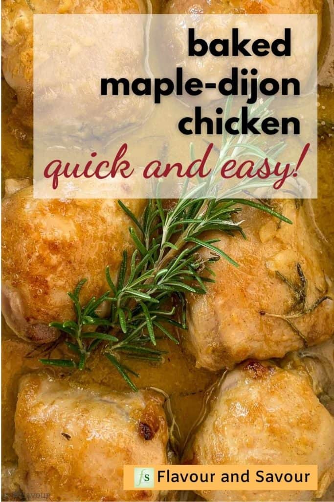 Baked Maple Dijon Chicken image with text overlay