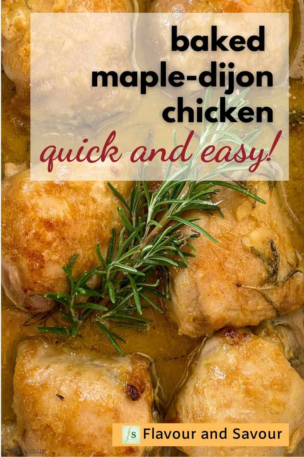 Baked Maple Dijon Chicken image with text overlay