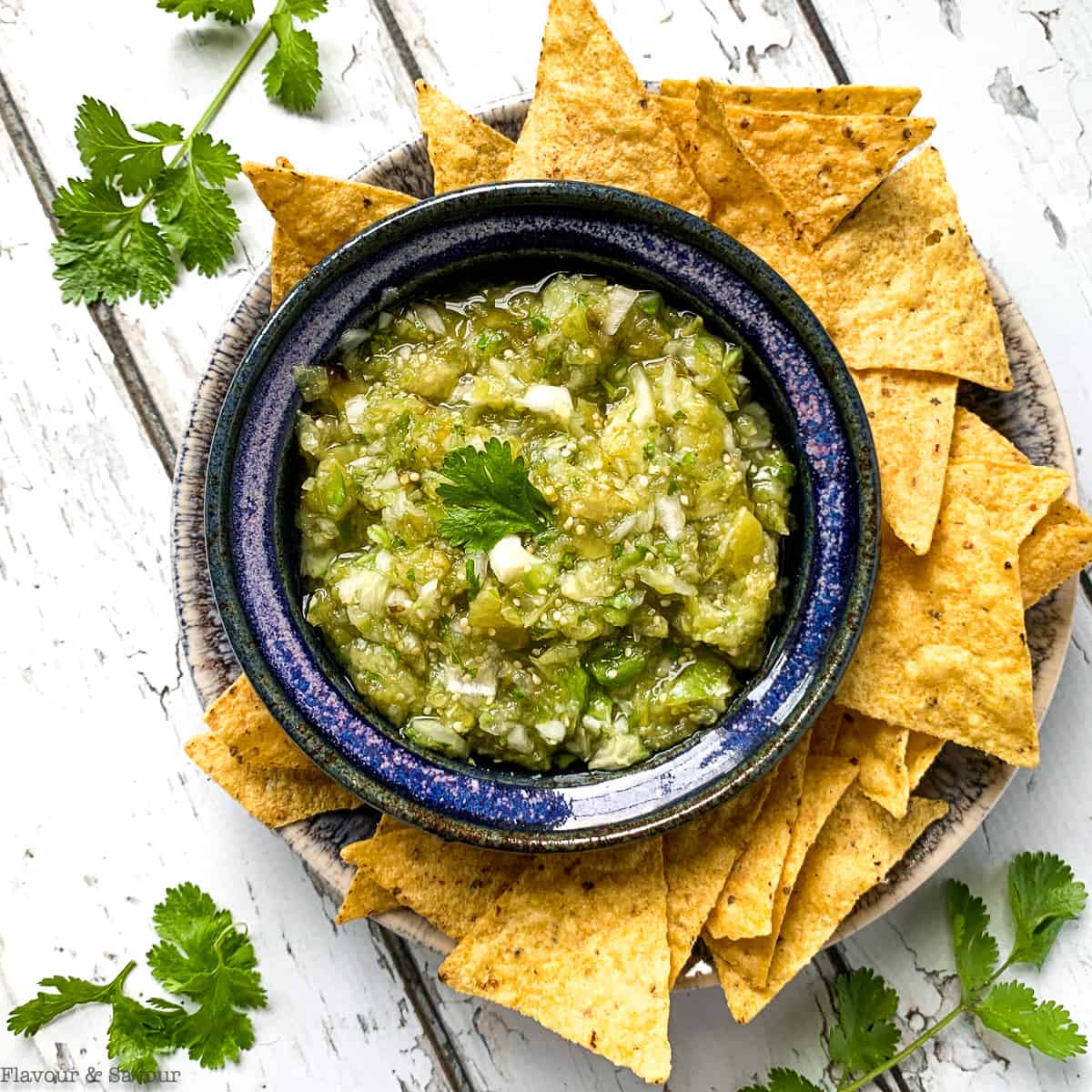 Roasted Tomatillo Salsa Verde - Flavour and Savour