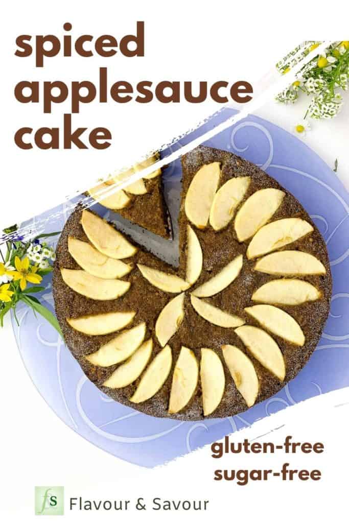 Gluten-Free Spiced Applesauce Cake image with text overlay