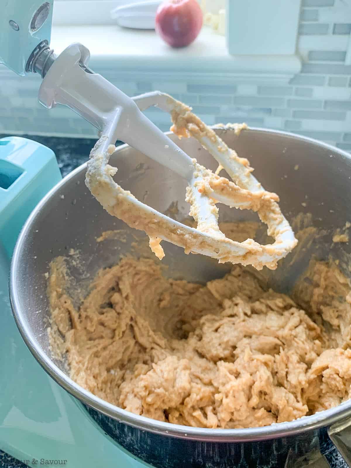 batter in stand mixer