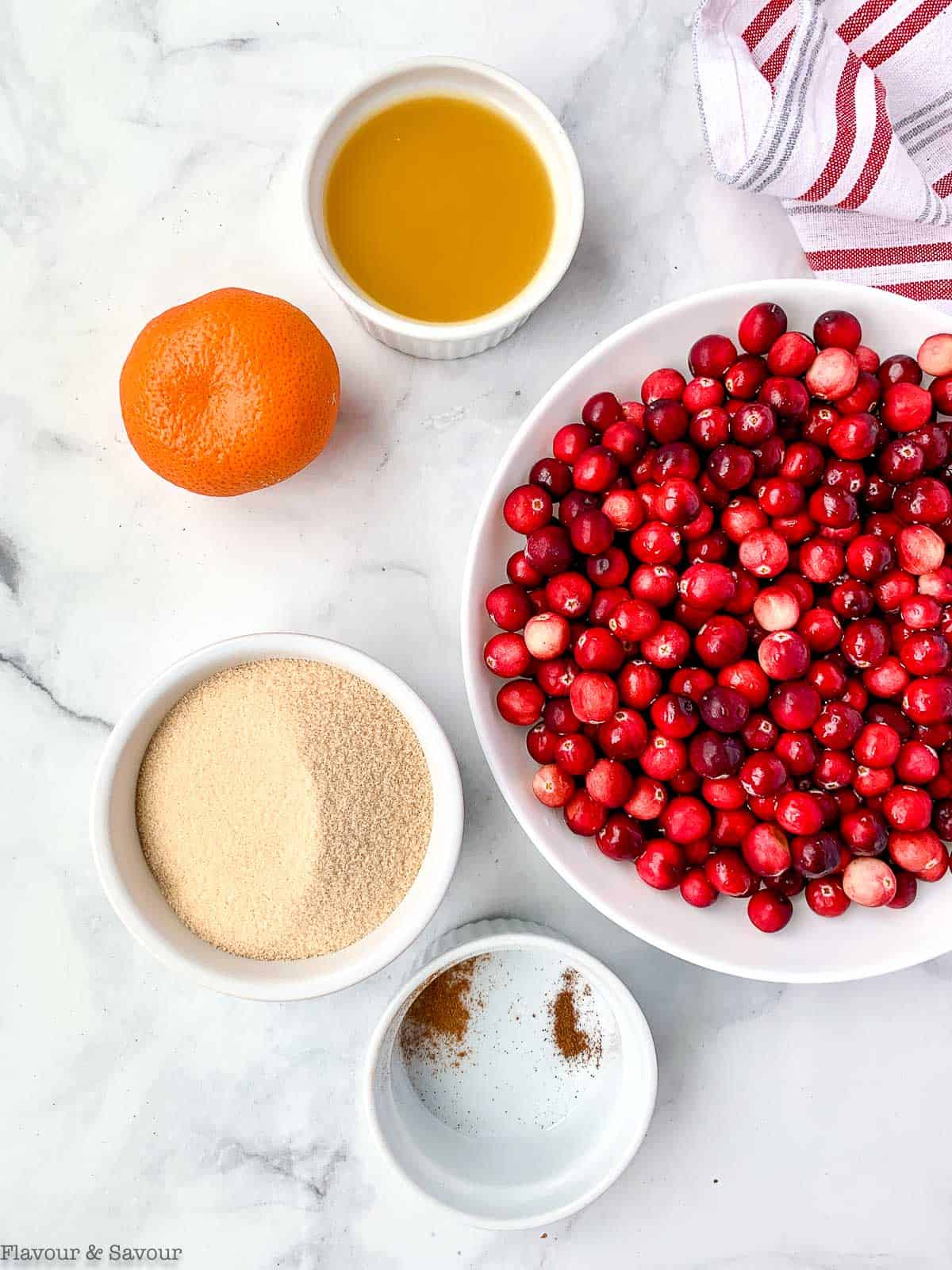 Ingredients for Sugar-Free Cranberry Orange Sauce