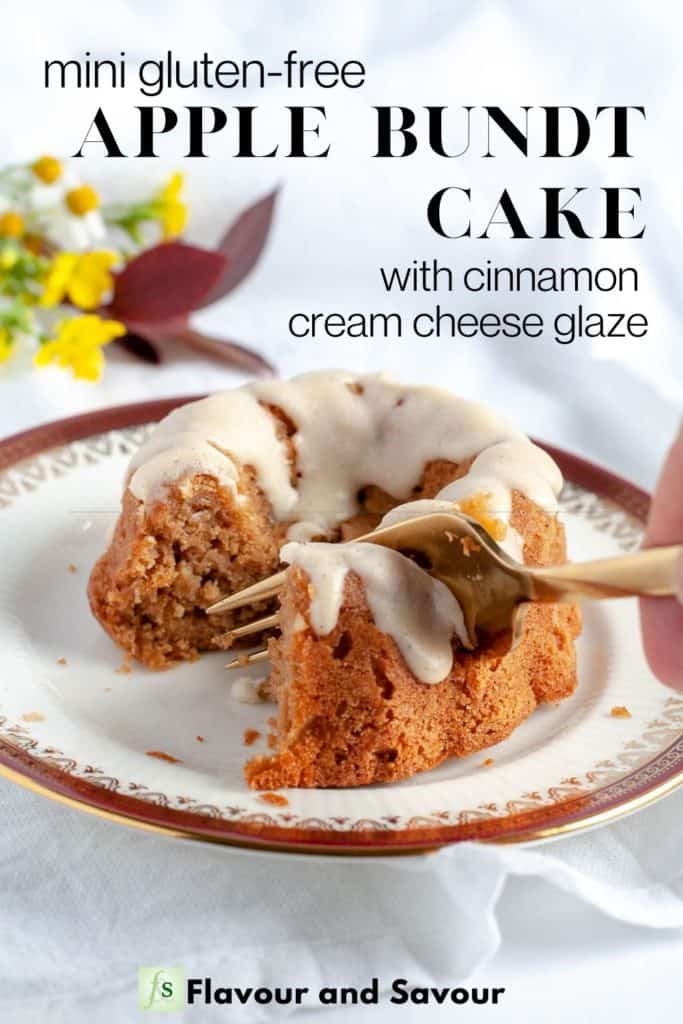 Image and text overlay for Mini Apple Bundt Cake