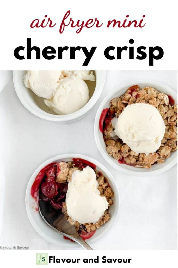 Text and image for Air Fryer Mini Cherry Crisp