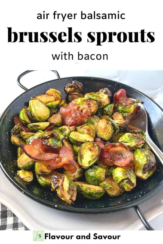 Image and text overlay Air Fryer Balsamic Brussels Sprouts