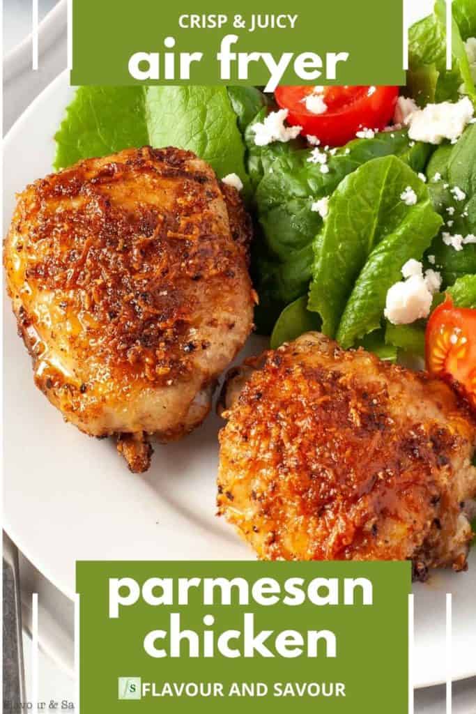 Pinterest pin for Air Fryer Parmesan Chicken