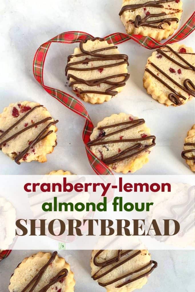 Image and text Cranberry Lemon Almond Flour Shortbread