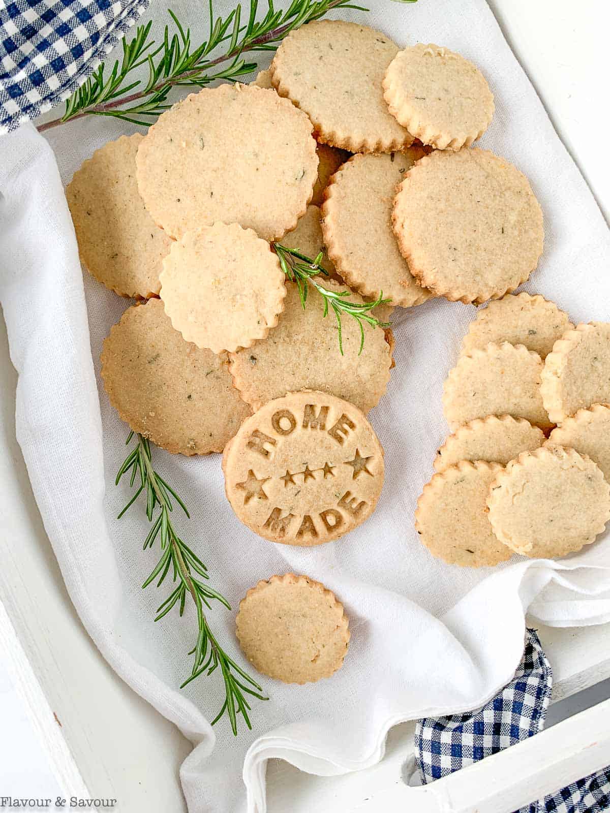 Overhead view of Rosemary Shortbread Cookies