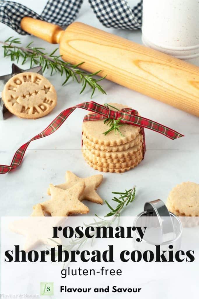 Pinterest pin for Rosemary Shortbread Cookies