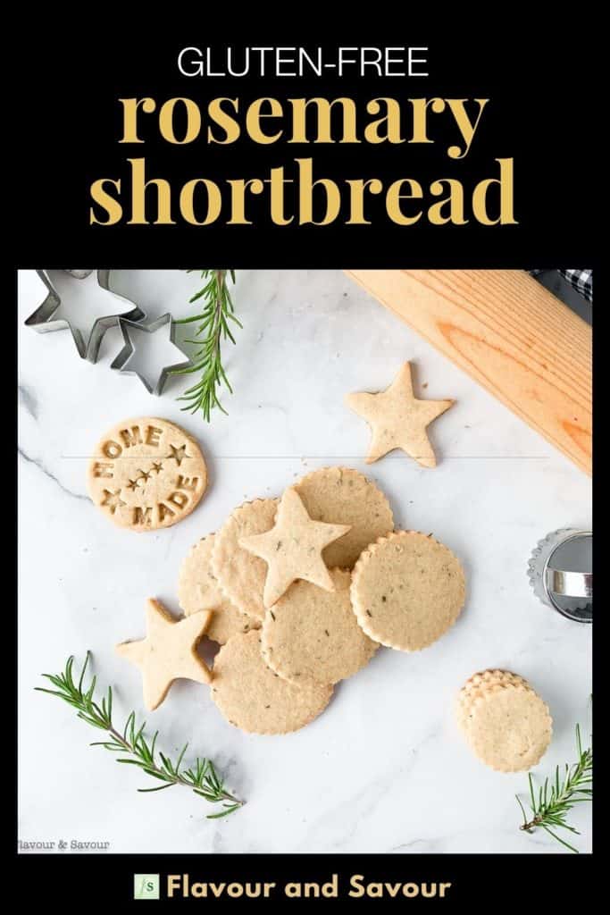Image and text overlay Rosemary Shortbread Cookies