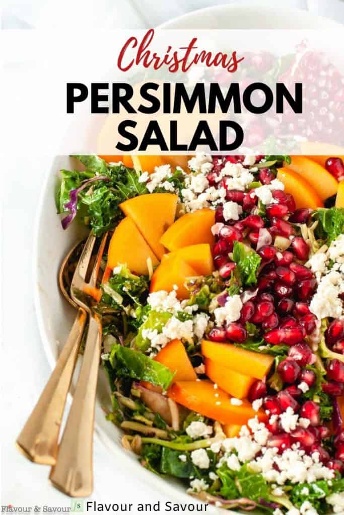 Image and text overlay for Christmas Persimmon Salad