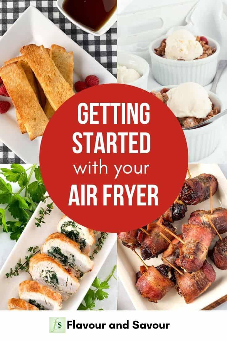 Text with Image collage for getting started with your air fryer