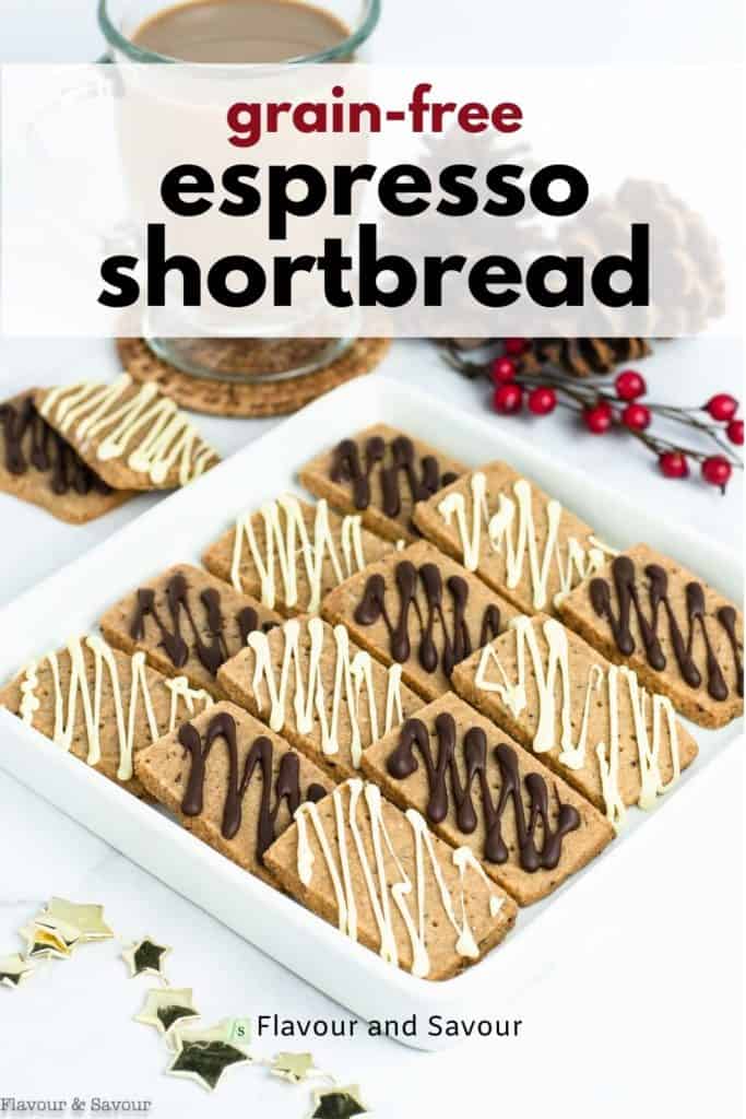 Image and text for grain-free espresso shortbread