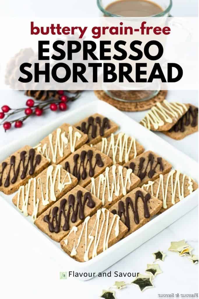 Image and Text overlay for Buttery Grain-Free Espresso Shortbread