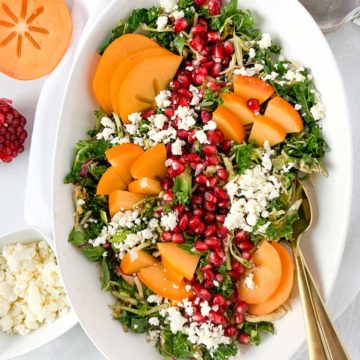 Winter Pomegranate Persimmon Kale Salad