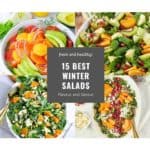 Collage image and text for 15 best winter salads