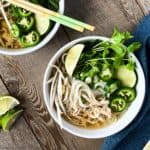 Two bowls of Instant Pot Chicken Pho