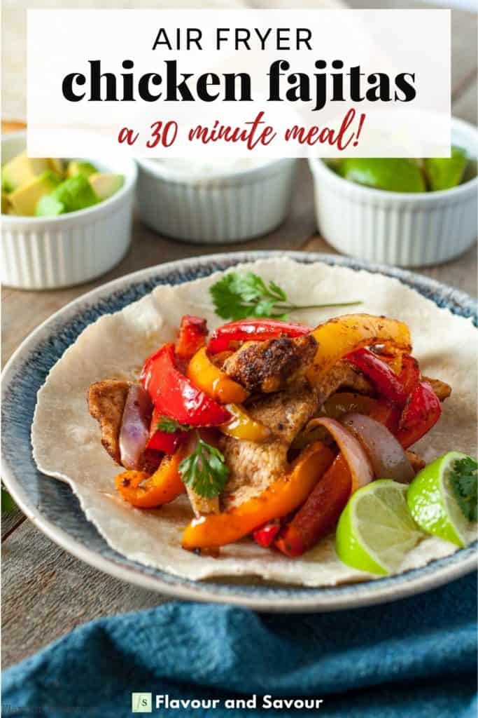 Image and text for Air Fryer chicken fajitasAir