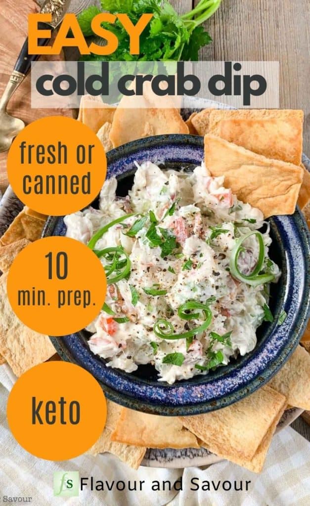 Image with text for Easy Cold Crab Dip