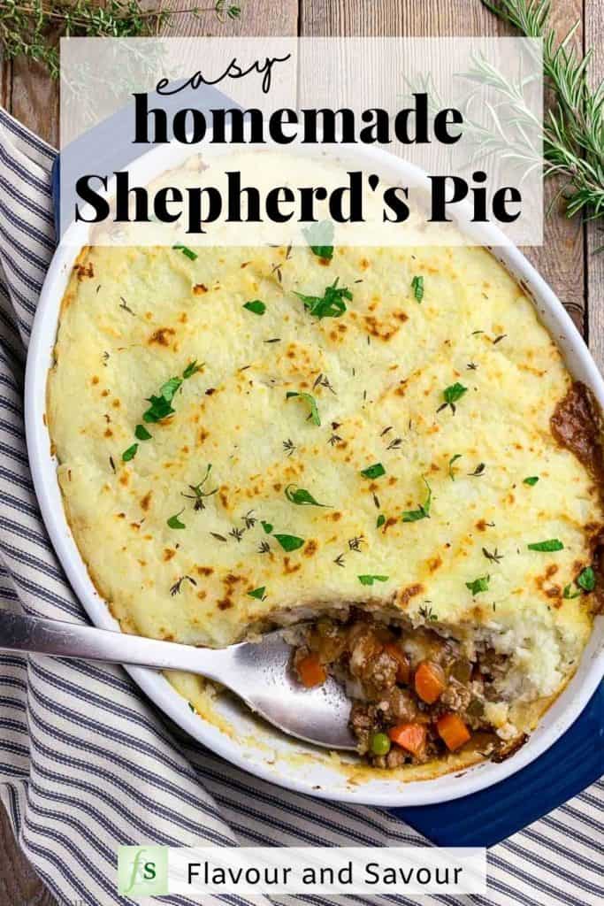 Text and image for easy Homemade Shepherd's PIe