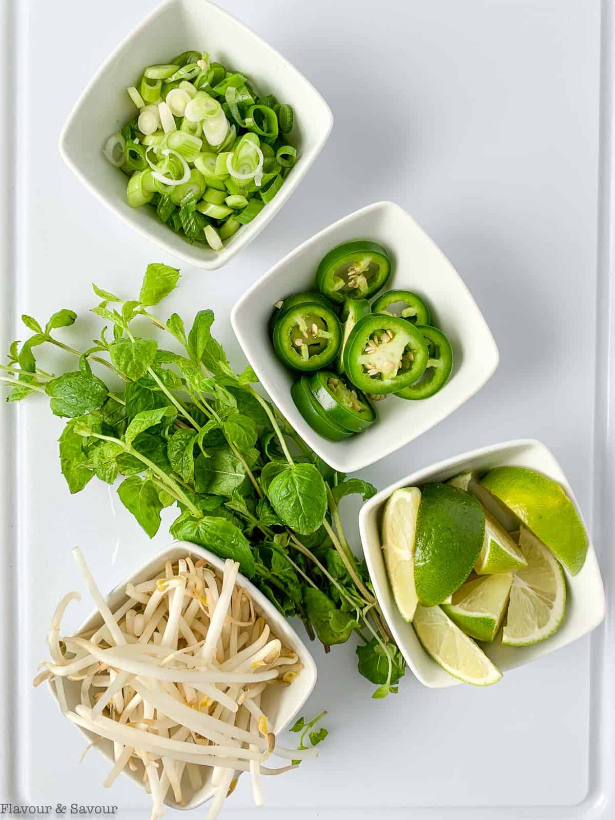 Garnishes for Instant Pot Chicken Pho or Vietnamese Chicken Noodle Soup