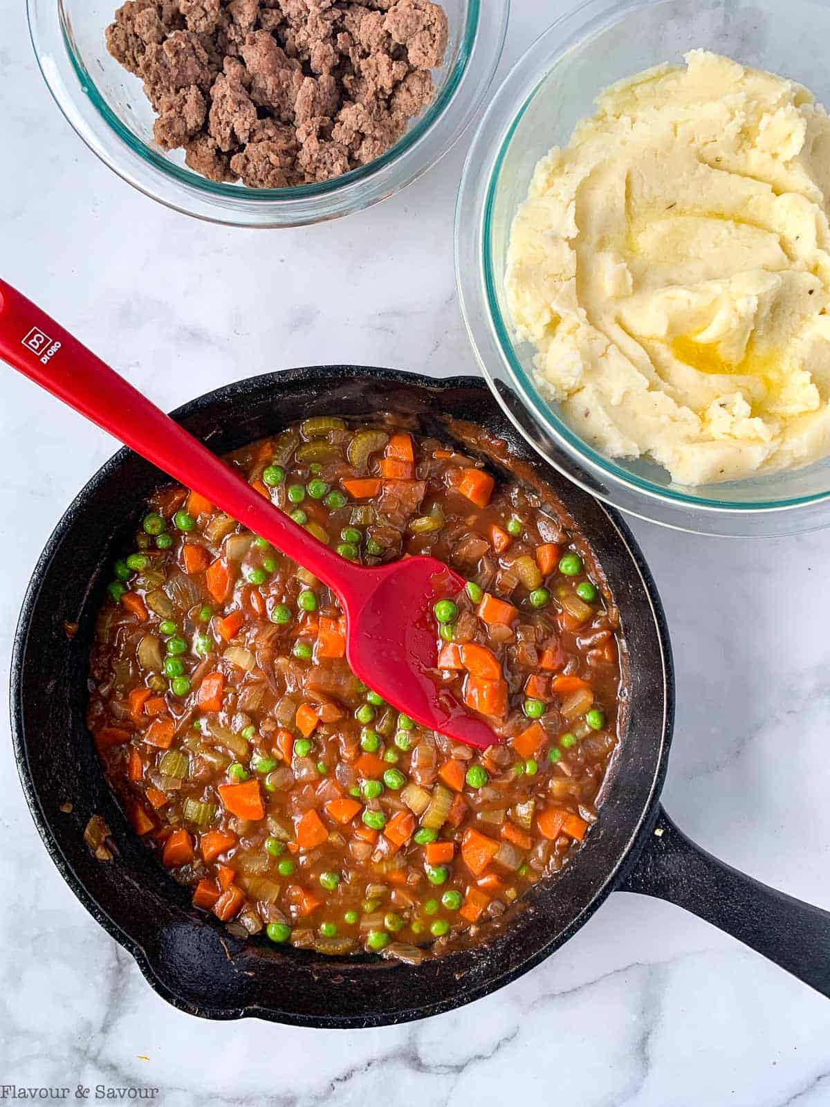 Ingredients for Traditional Homemade Shepherd's Pie