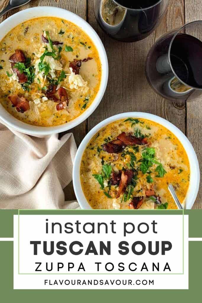 Image and text for Instant Pot Tuscan Soup