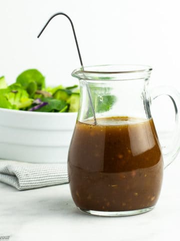 Maple Balsamic Dressing with a salad.