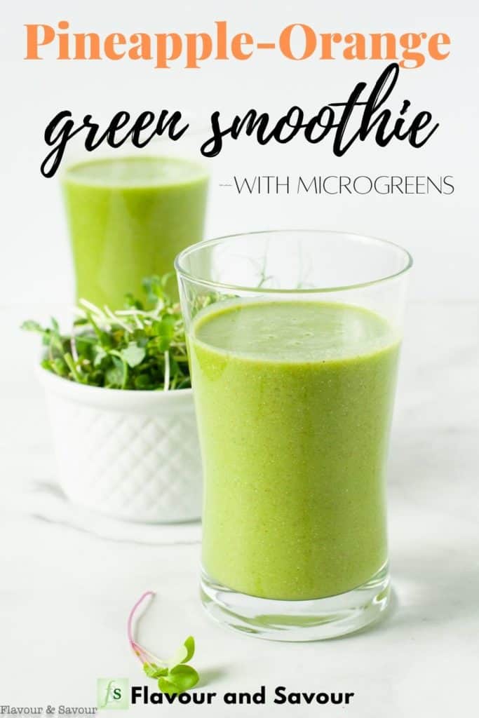 Pineapple Orange Green Smoothie image with text overlay