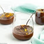 3 glasses of chocolate orange oat milk pudding