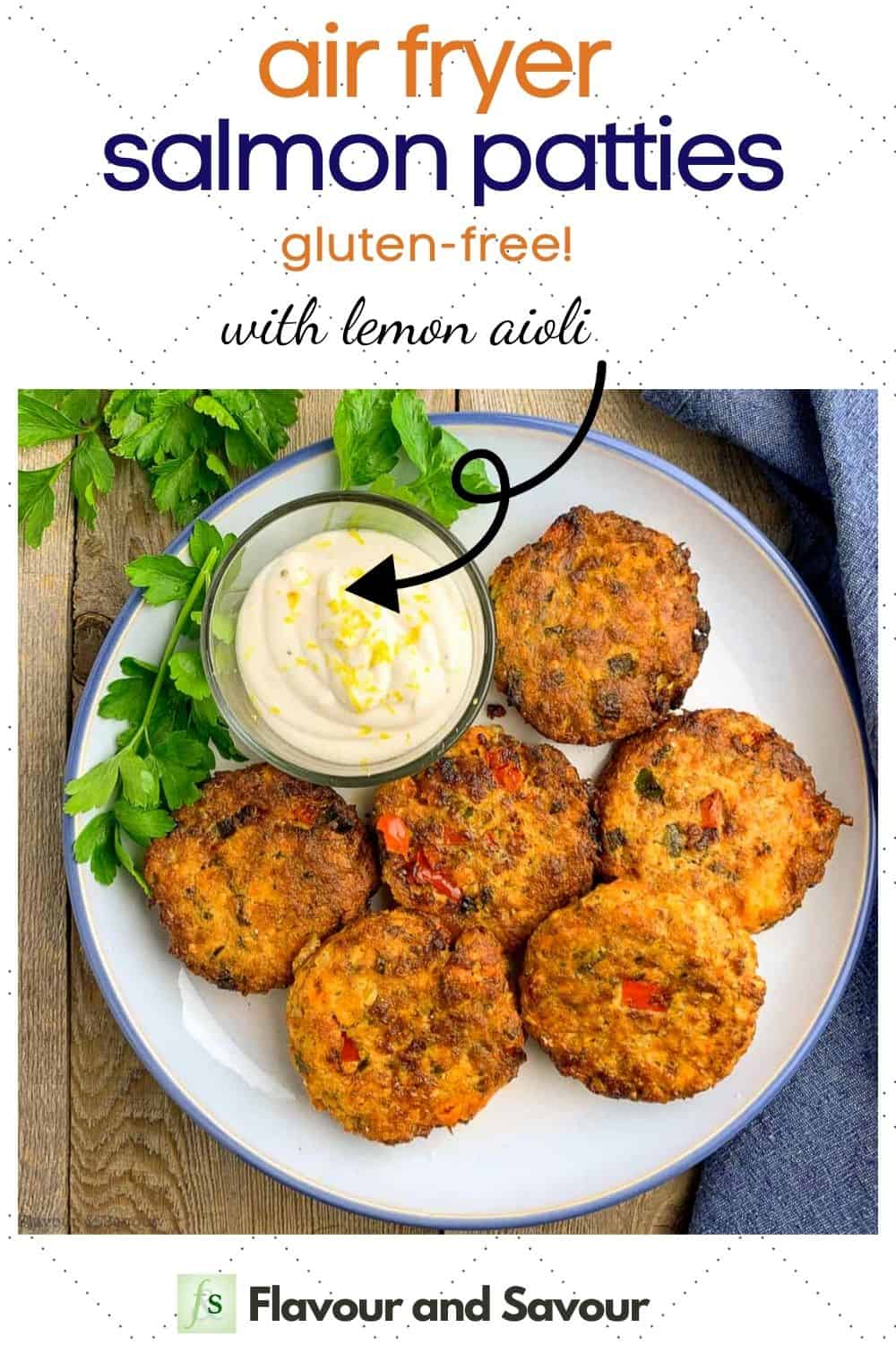 Crispy Air Fryer Salmon Patties with Lemon Aioli - Flavour and Savour