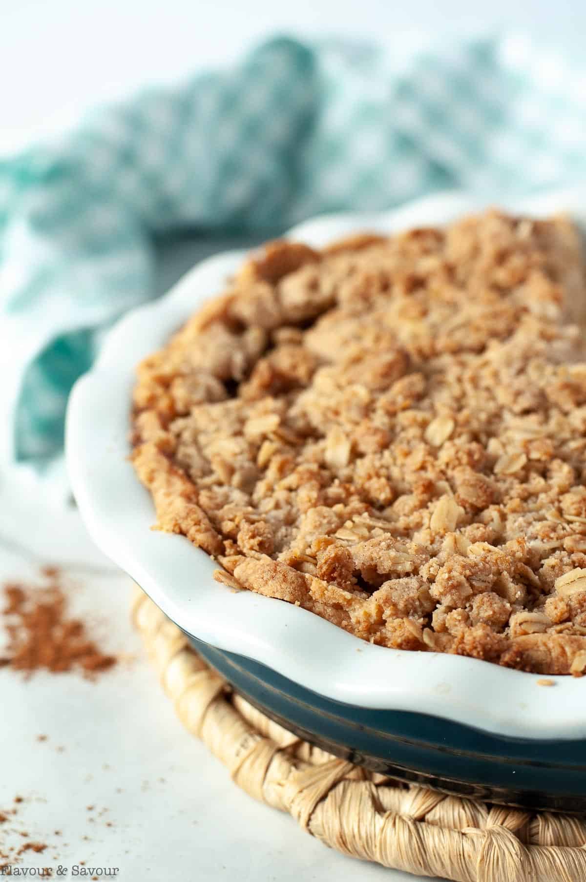 Baked Dutch Apple Pie with Almond Flour Crust and Crumble topping