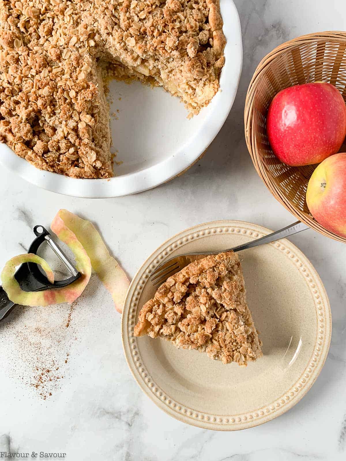 A slice of gluten-free Dutch Apple Pie.