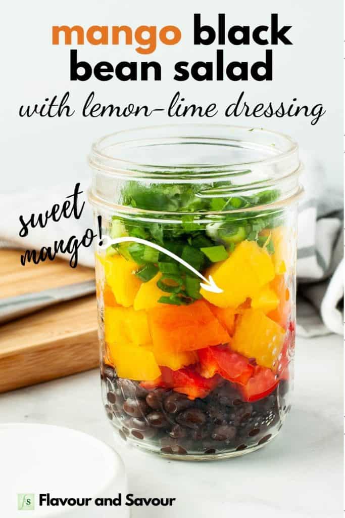 Mango Black Bean Salad in a Mason Jar