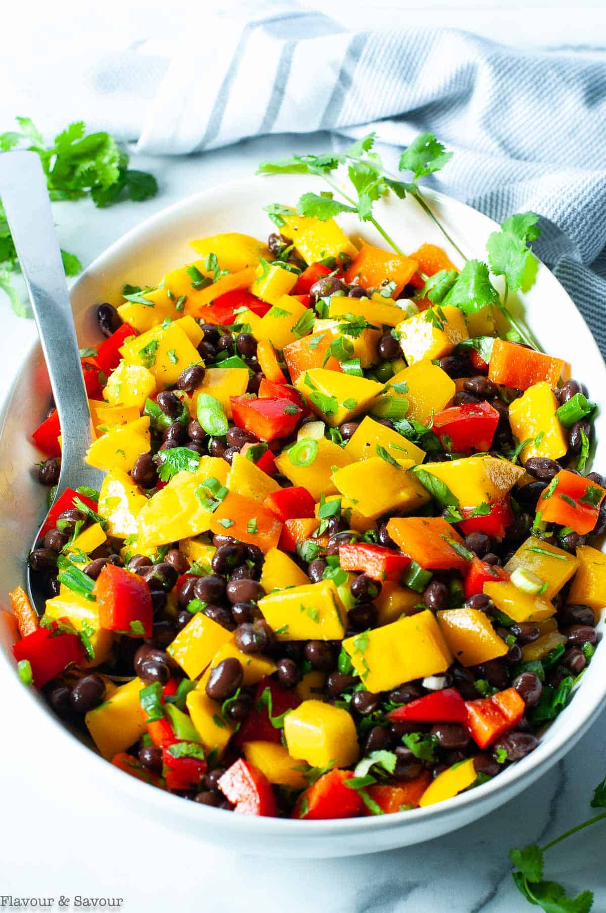 Mango Black Bean Salad in a serving bowl