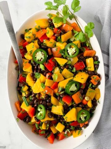 Overhead view of Mango Black Bean Salad